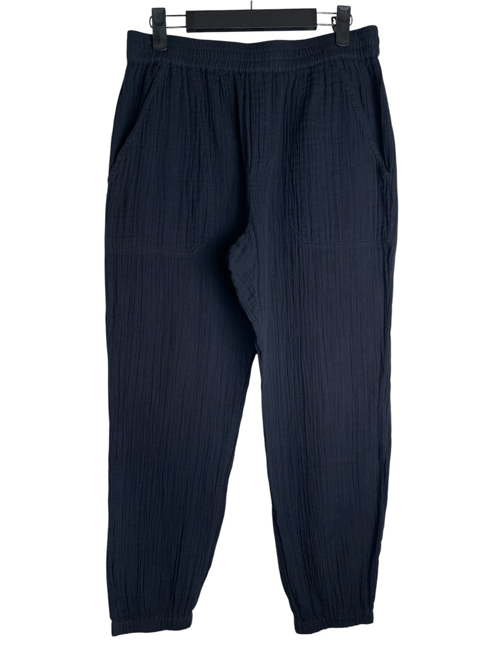 Lilla P 100% Cotton Gauze Joggers Small Black Relaxed Pants Coastal Loungewear